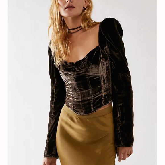 Free people Bridgette Velvet Top - Picture 1 of 2